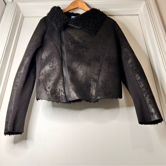 Vera Wang Black Textured Moto Jacket - Size M - Picture 3 of 16